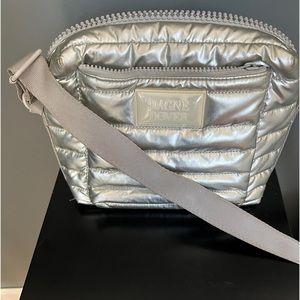 Dagne Dover silver puff cross body bag